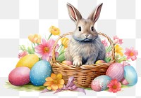 PNG Easter bunny egg basket rodent.