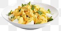 PNG Egg salad plate food white background.