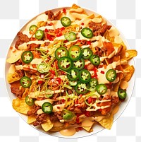 PNG Chili cheese nachosr food plate vegetable.