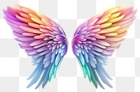 PNG Rainbow angel wing purple white background lightweight.