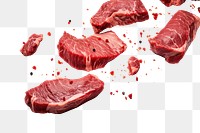 PNG Photo of flying steaks beef meat food.