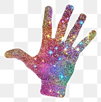 PNG Glitter hand sign flat sticker accessories accessory clothing.