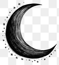 PNG Celestial crescent moon astronomy drawing nature.