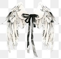 PNG Angel wings illustration ribbon white.