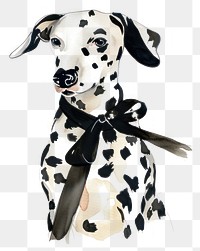 PNG Dalmatian dog illustration white black.