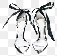 PNG High heels illustration footwear ribbon.