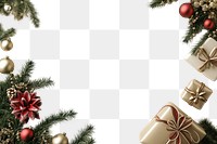 PNG Christmas and New Year christmas decorations background.