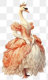 PNG Swan costumes wearing Baroque Fantasy Gown animal illustration fantasy.