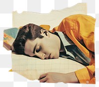 PNG Man sleep collage cutouts portrait sleeping vintage.