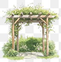 PNG Pergola garden architecture illustration.