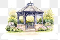 PNG Gazebos gazebo illustration watercolor.