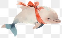 PNG Coquette chubby dolphin illustration watercolor animal.