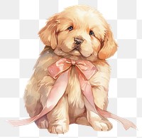 PNG Coquette chubby Labrador Retriever puppy illustration watercolor retriever.