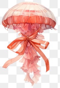 PNG Coquette jellyfish illustration watercolor animal.