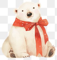 PNG Coquette polar bear illustration animal red.