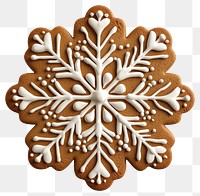 PNG Gingerbread snowflake cookie dessert confectionery decoration.