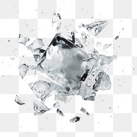 PNG Cracked Ice Cube Shatter ice shattering explosion.