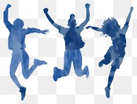 PNG Silhouettes jumping in joy