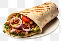 PNG Shawarma sandwich bread food white background.