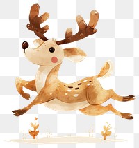 PNG Cute playful reindeer illustration