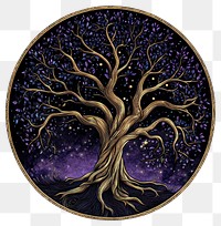 PNG A tree illustration celestial mystical.