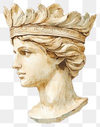 PNG An ancient greek crown painting statue art.