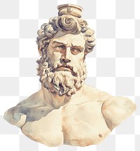 PNG An ancient greek Poseidon painting statue art.