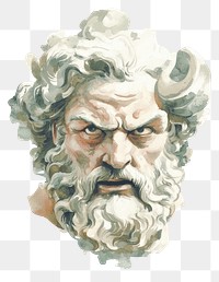 PNG An ancient Greek angry Zeus painting art man.