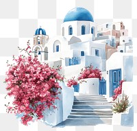 PNG An ancient greek Santorini Cycladic houses santorini art landmark.