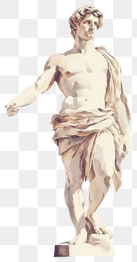 PNG An ancient angry Apollo painting statue art.