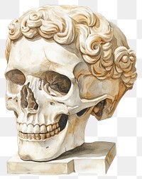 PNG An ancient greek Skull art archaeology person.