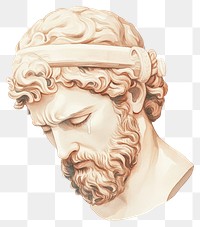 PNG An ancient greek God sad with a drop of tear painting art illustrated.