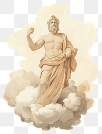 PNG An ancient greek God on a cloud painting art archangel.