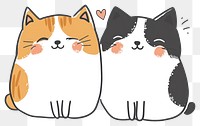 PNG A Calico cat couple cats illustration animal.