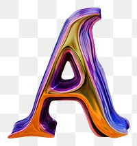 PNG Letter A colorful colors illustration.