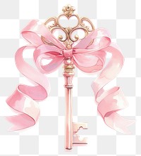 PNG Coquette key illustration ribbon pink.