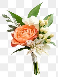 PNG Ladies Buttonhole Wedding Corsage flowers wedding white.