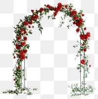 PNG Wedding arches flower roses red.