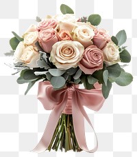 PNG Beautiful bridal bouquet wedding roses flowers.