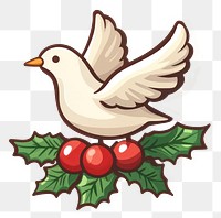 PNG Dove with Christmas Holly sticker christmas cartoon vector.