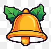 PNG Gold bell sticker background christmas holly.