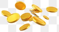 PNG Coins icon gold floating money.