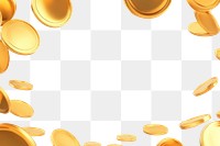 PNG Cute 3d coins gold background floating.