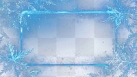 PNG Background with winter glass ice cold and wide rectangular frame decorative christmas snowflake.