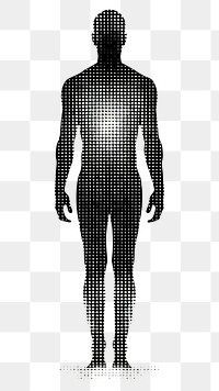 PNG A simple full body human art silhouette dots.