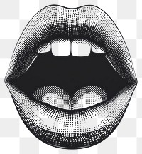 PNG Open mouth texture black white.