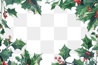 PNG Christmas frame border illustration christmas leaves.