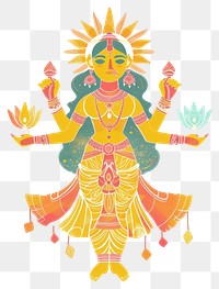 PNG Hindu goddess Lakshmi art illustration accessories.