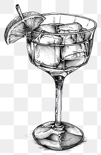 PNG Cocktail sketch illustrated beverage.