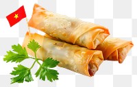 PNG Vietnamese spring rolls with parsley